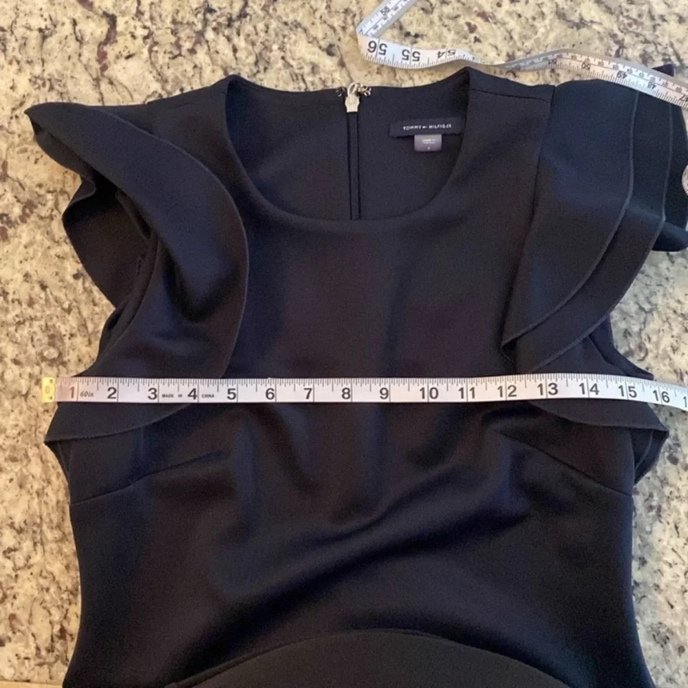 Tommy Hilfiger Navy Blue Scuba Sheath Dress with Flutter Sleeves 4